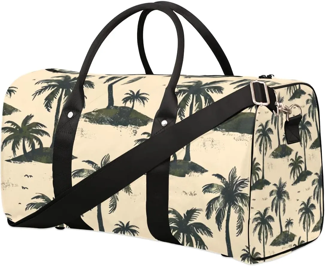 Travel Duffle Bag Coconut Tree Plant Gym Bags for Men Women Travel Duffel Bags with Adjustable Shoulder Strap Carry On Weekender Bag