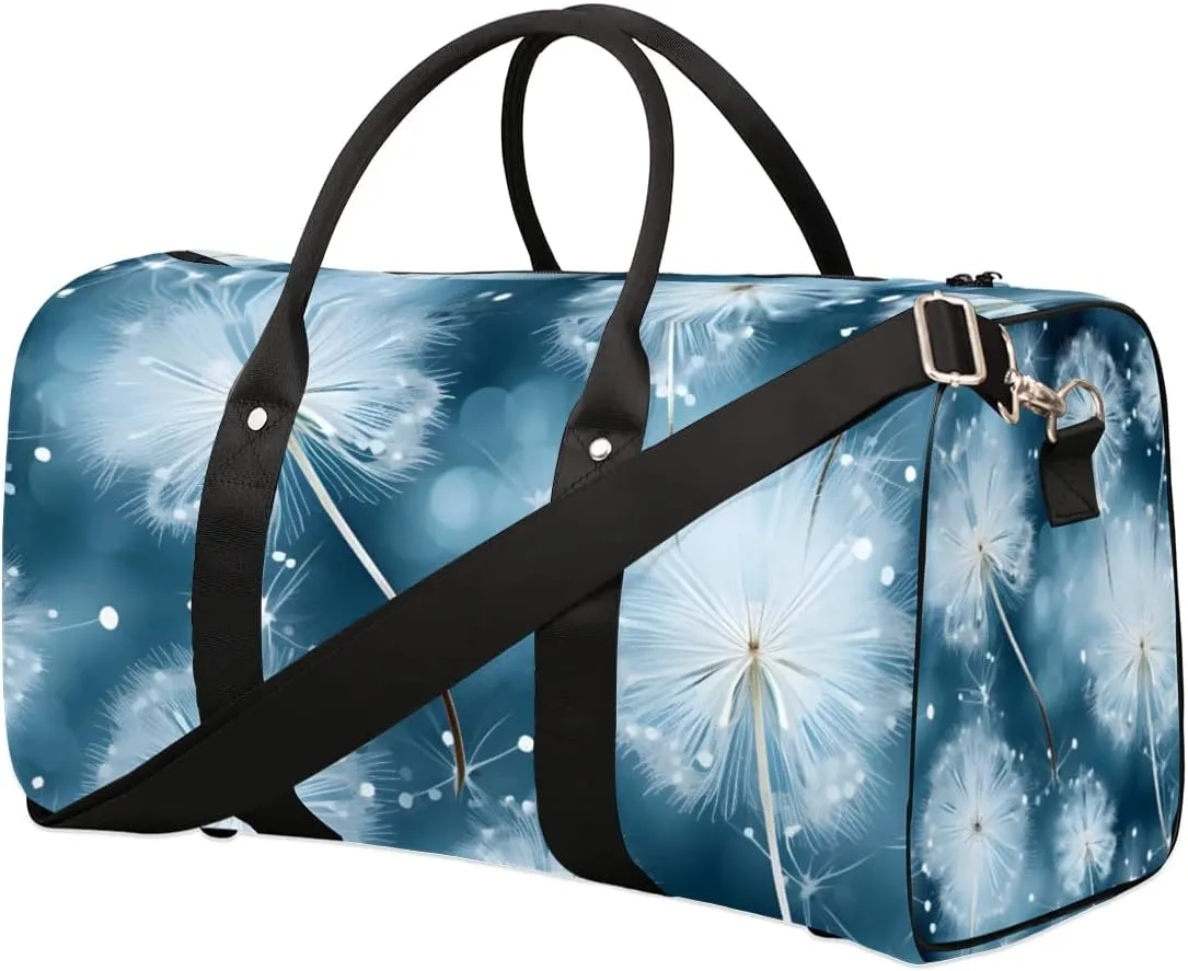Travel Duffle Bag Dandelions Dancing Gym Bags for Men Women Travel Duffel Bags with Adjustable Shoulder Strap Carry On Weekender Bag