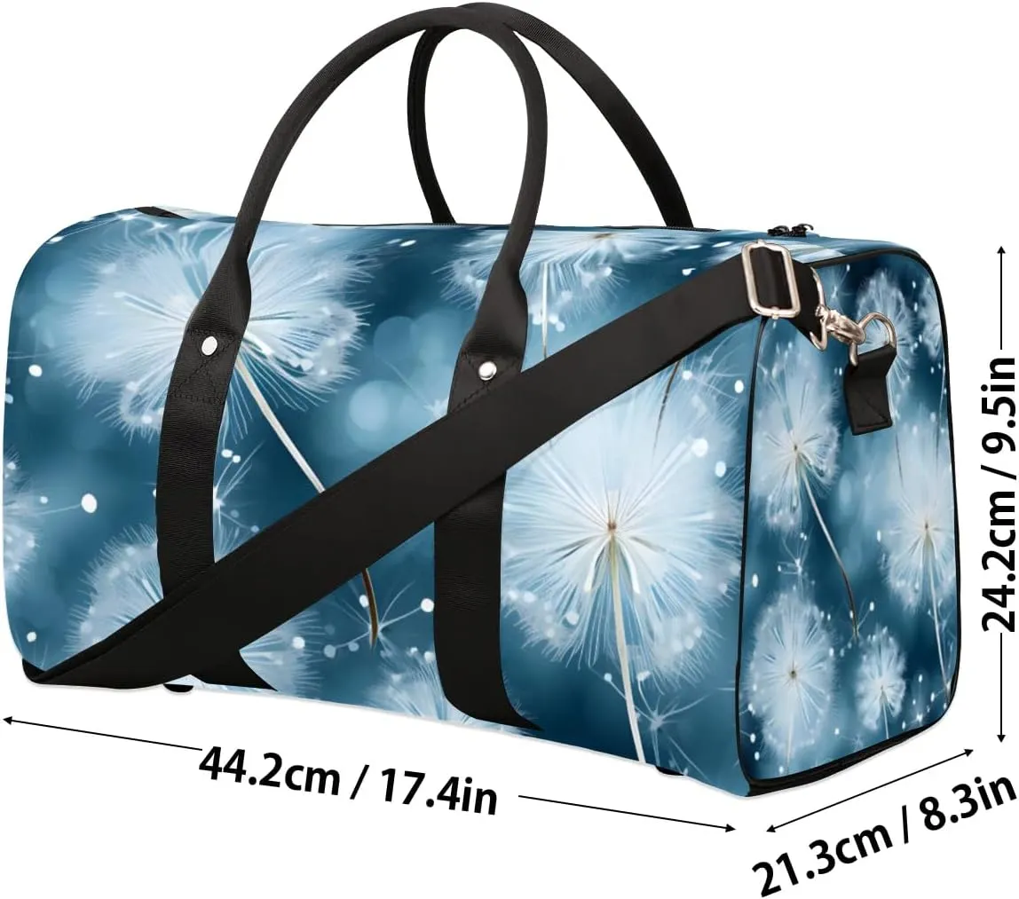Travel Duffle Bag Dandelions Dancing Gym Bags for Men Women Travel Duffel Bags with Adjustable Shoulder Strap Carry On Weekender Bag
