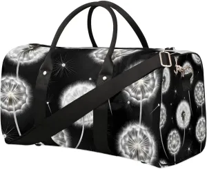 Travel Duffle Bag Dandelions Flying Gym Bags for Men Women Travel Duffel Bags with Adjustable Shoulder Strap Carry On Weekender Bag