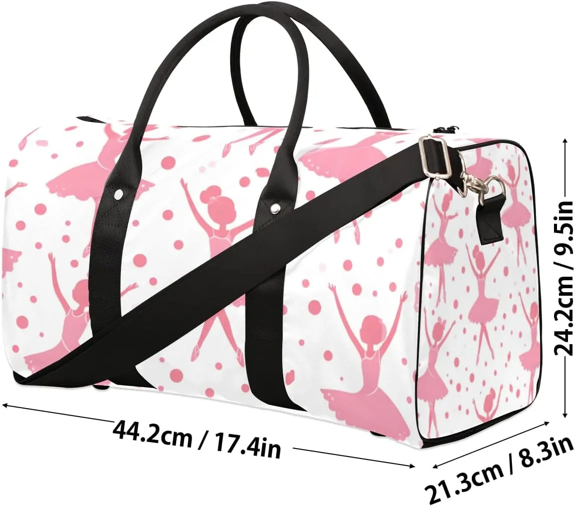 Travel Duffle Bag Dot Ballet Gym Bags for Men Women Travel Duffel Bags with Adjustable Shoulder Strap Carry On Weekender Bag