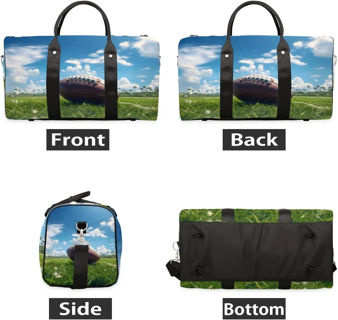 Travel Duffle Bag Football Lawn Gym Bags for Men Women Travel Duffel Bags with Adjustable Shoulder Strap Carry On Weekender Bag