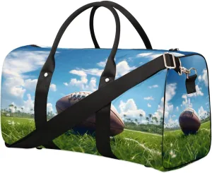 Travel Duffle Bag Football Lawn Gym Bags for Men Women Travel Duffel Bags with Adjustable Shoulder Strap Carry On Weekender Bag