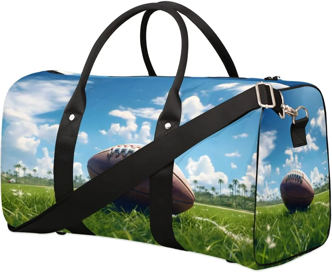 Travel Duffle Bag Football Lawn Gym Bags for Men Women Travel Duffel Bags with Adjustable Shoulder Strap Carry On Weekender Bag
