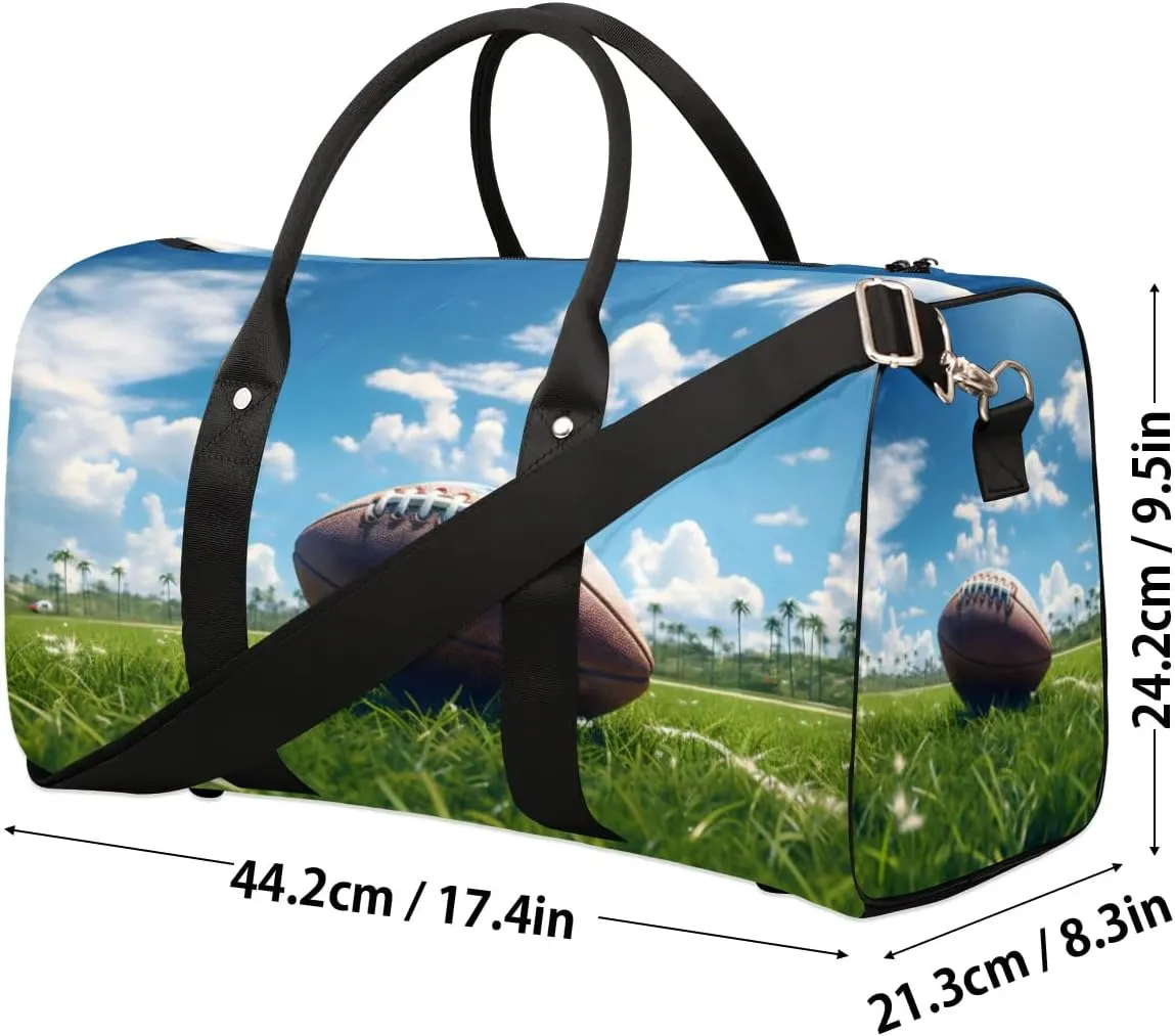 Travel Duffle Bag Football Lawn Gym Bags for Men Women Travel Duffel Bags with Adjustable Shoulder Strap Carry On Weekender Bag
