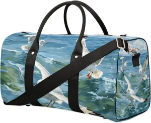 Travel Duffle Bag Ocean Seagull Gym Bags for Men Women Travel Duffel Bags with Adjustable Shoulder Strap Carry On Weekender Bag