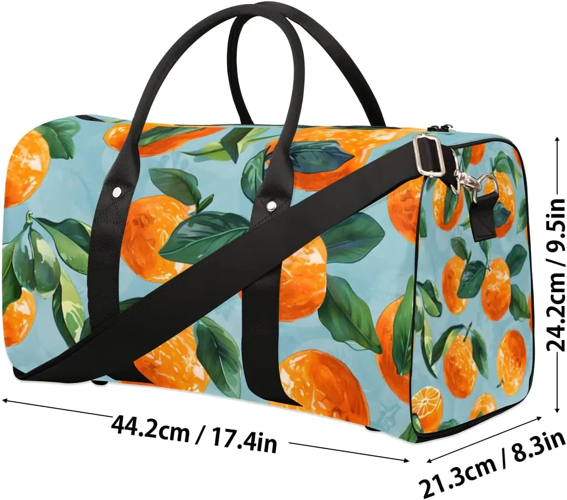 Travel Duffle Bag Oranges Gym Bags for Men Women Travel Duffel Bags with Adjustable Shoulder Strap Carry On Weekender Bag