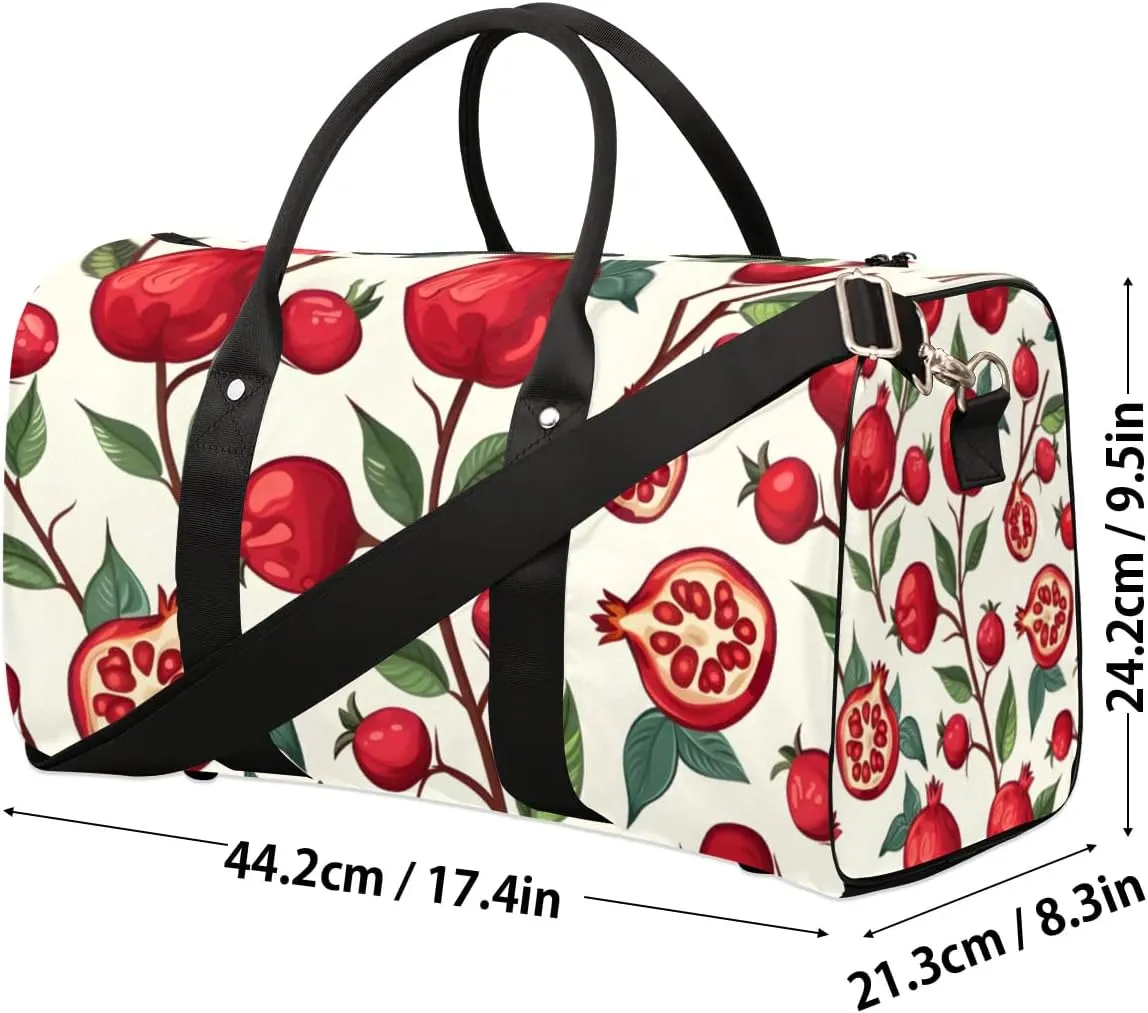 Travel Duffle Bag Pomegranates Theme Gym Bags for Men Women Travel Duffel Bags with Adjustable Shoulder Strap Carry On Weekender Bag