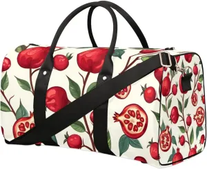 Travel Duffle Bag Pomegranates Theme Gym Bags for Men Women Travel Duffel Bags with Adjustable Shoulder Strap Carry On Weekender Bag