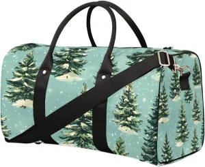 Travel Duffle Bag Snow Pine Trees Gym Bags for Men Women Travel Duffel Bags with Adjustable Shoulder Strap Carry On Weekender Bag