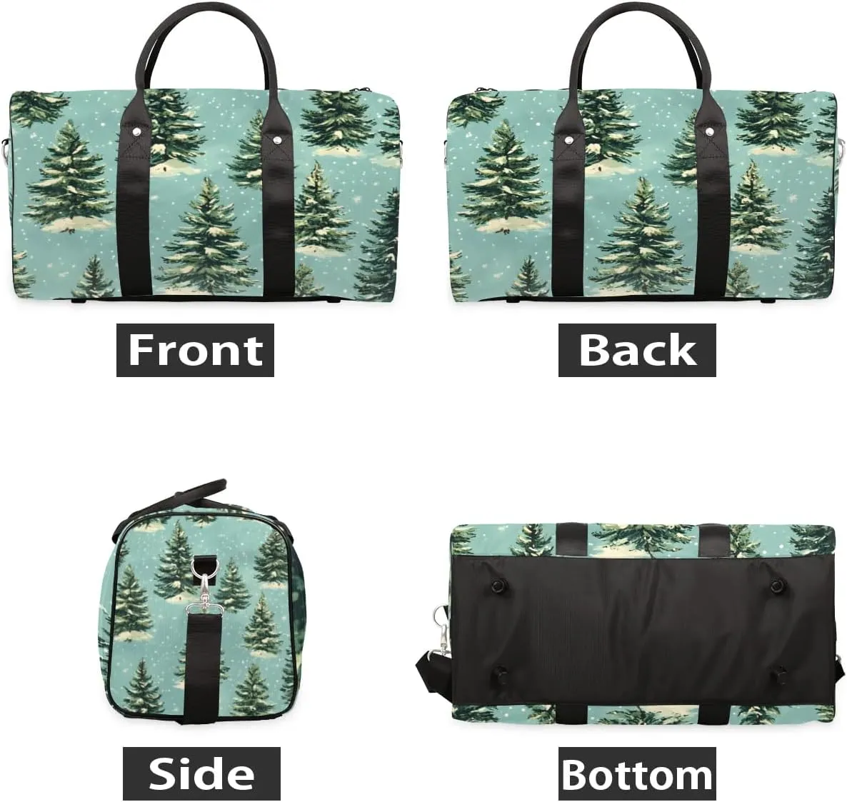 Travel Duffle Bag Snow Pine Trees Gym Bags for Men Women Travel Duffel Bags with Adjustable Shoulder Strap Carry On Weekender Bag
