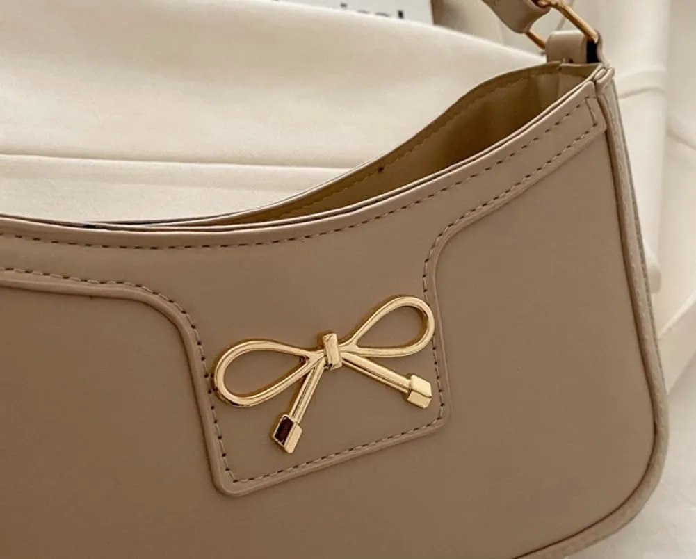 Trendy Bow Shoulder Bag for Women PU Leather Shoulder Purse Tote Bag Crossbody Purses for Work Travel 2025