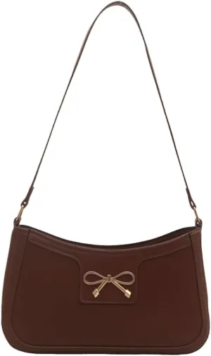 Trendy Bow Shoulder Bag for Women PU Leather Shoulder Purse Tote Bag Crossbody Purses for Work Travel 2025