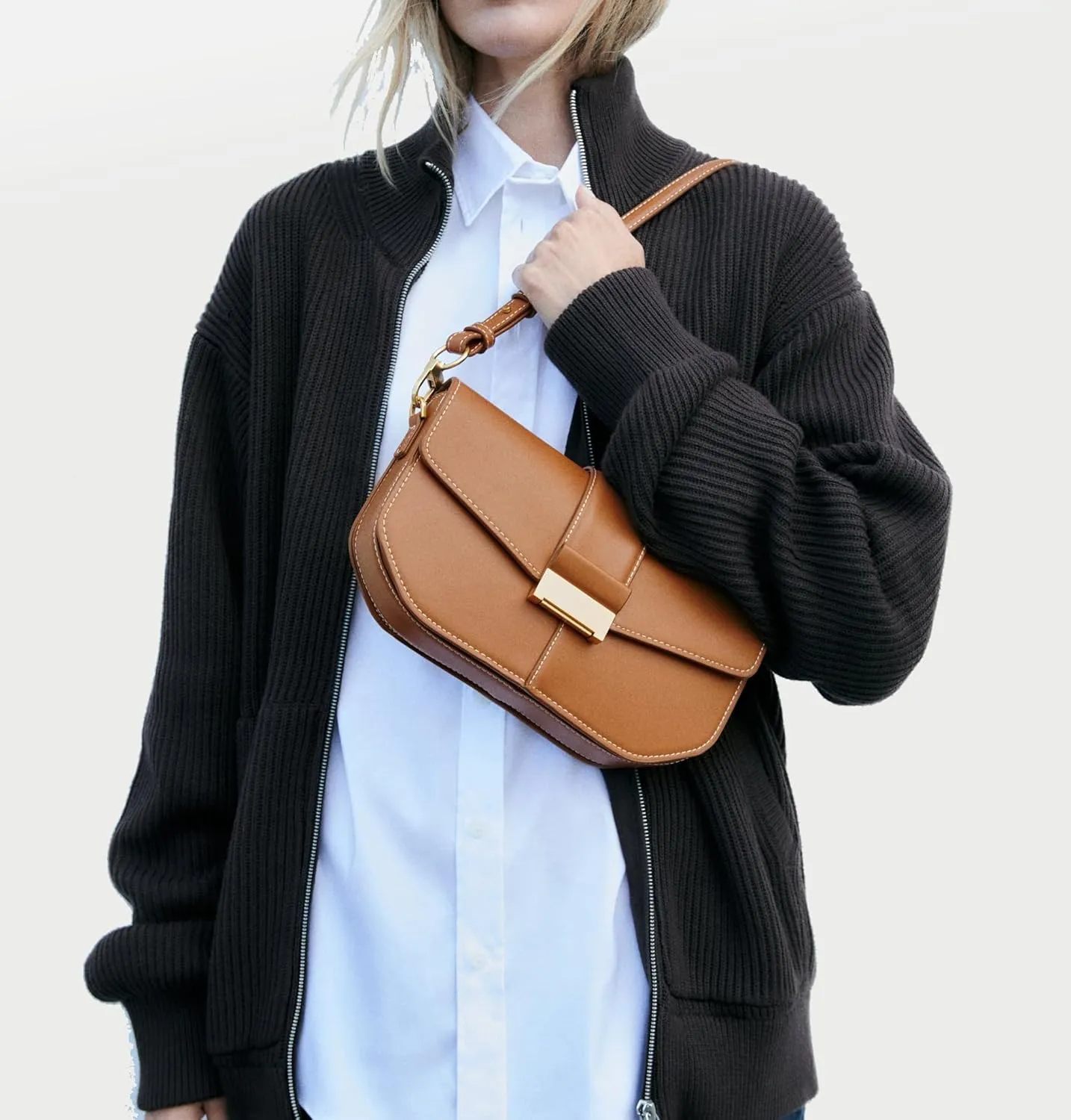 Trendy Small Shoulder Bag Stylish Crossbody Purse for Women Wide Strap Leathe Flap Shoulder Clutch Purses