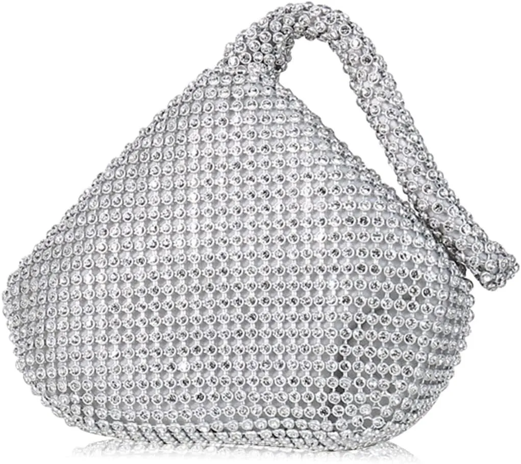 Triangle Evening Sparkly Glitter Clutch Purse Crystal Handbag Women's Bling Wedding Shoulder Crossbody Rhinestone