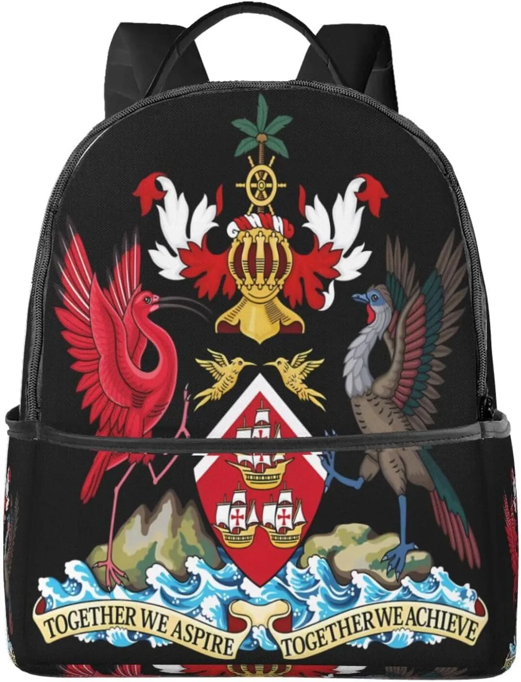 Trinidad and Tobago Coat of Arms Casual Backpacks Laptop Backpack Carry-on Daypack Sports Travel Rucksack Lightweight Working Bag for Outdoor Hiking Cycling Walking