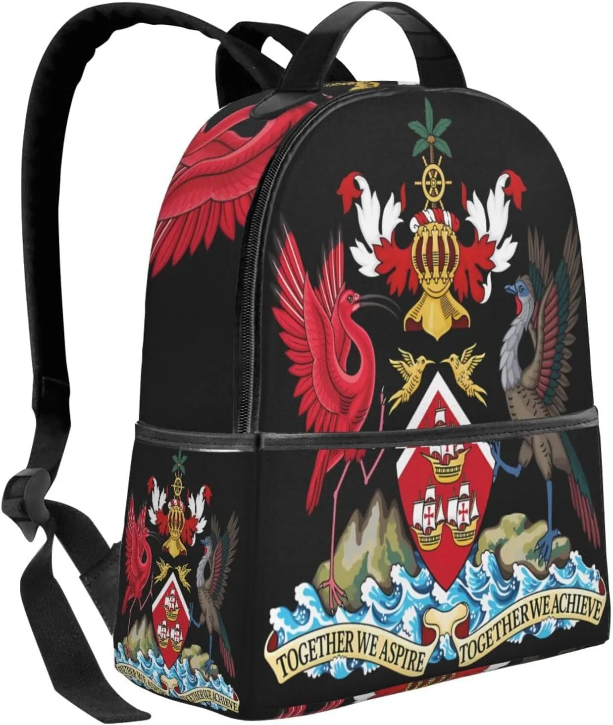 Trinidad and Tobago Coat of Arms Casual Backpacks Laptop Backpack Carry-on Daypack Sports Travel Rucksack Lightweight Working Bag for Outdoor Hiking Cycling Walking