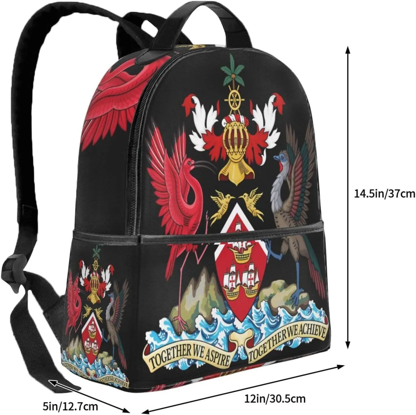 Trinidad and Tobago Coat of Arms Casual Backpacks Laptop Backpack Carry-on Daypack Sports Travel Rucksack Lightweight Working Bag for Outdoor Hiking Cycling Walking