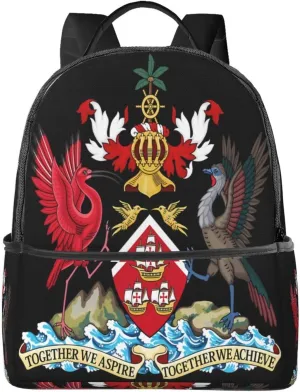 Trinidad and Tobago Coat of Arms Casual Backpacks Laptop Backpack Carry-on Daypack Sports Travel Rucksack Lightweight Working Bag for Outdoor Hiking Cycling Walking