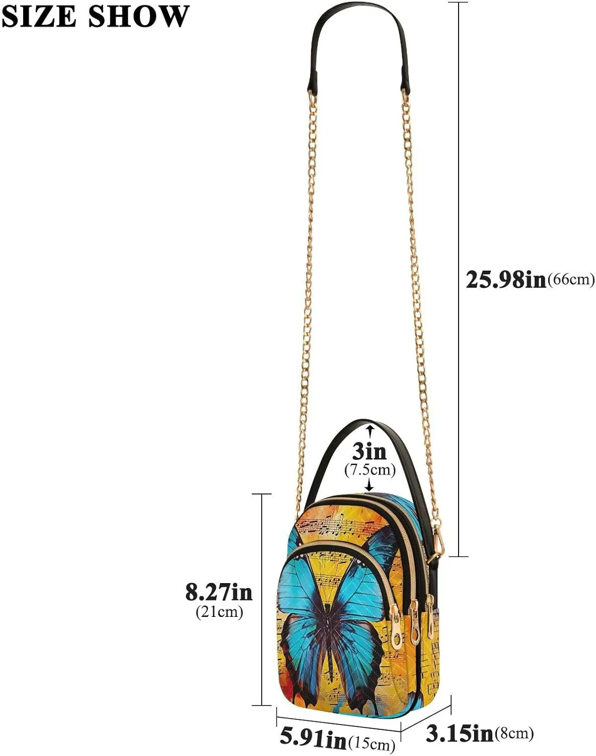 Tropical Beach Sunset with Vegetation Womens Crossbody Shoulder Bag, Three Zipper Crossbody Bags for Women