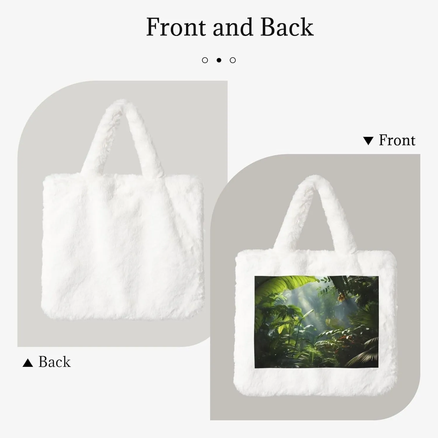 Tropical Rainforest Jungle Scene Plush Handbag, Comfortable Touch, Stylish And Compact, Suitable For Daily Travel