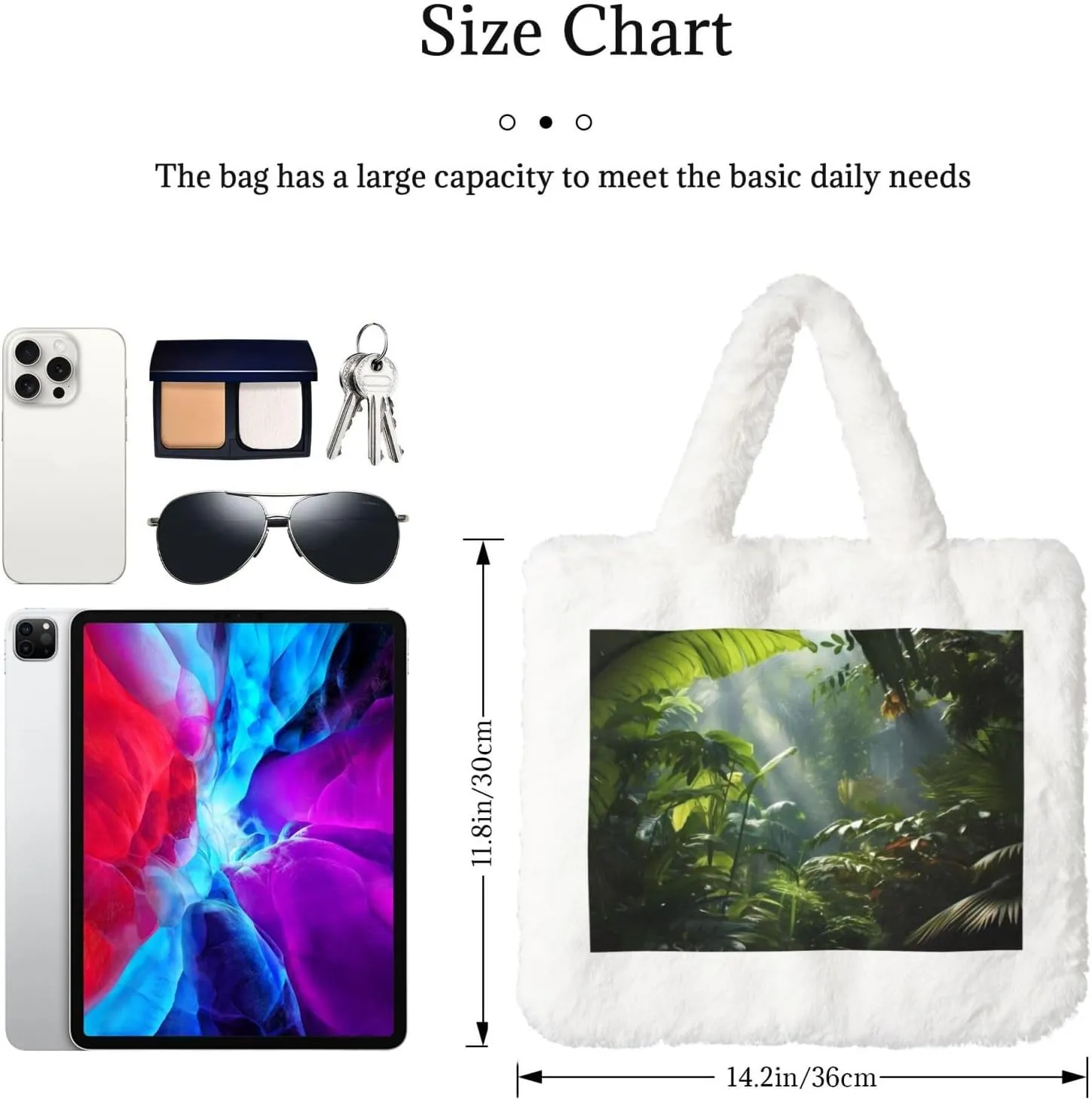 Tropical Rainforest Jungle Scene Plush Handbag, Comfortable Touch, Stylish And Compact, Suitable For Daily Travel