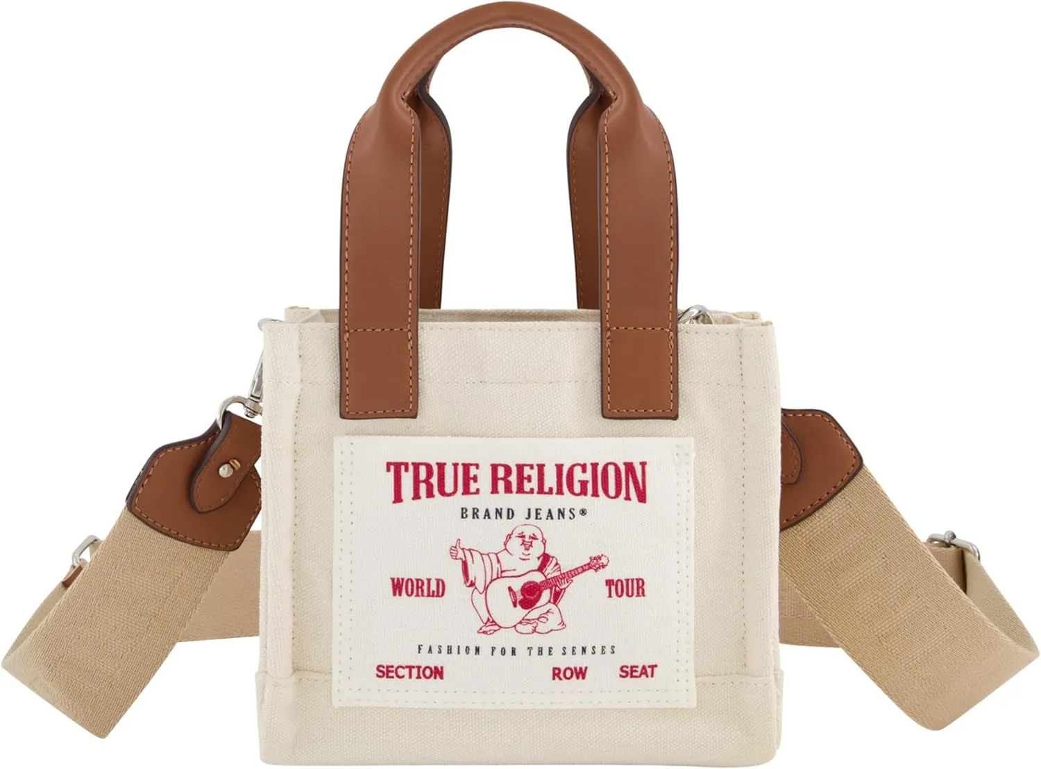 True Religion Tote Bag, Women's Mini Travel Shoulder Bag with Adjustable Strap