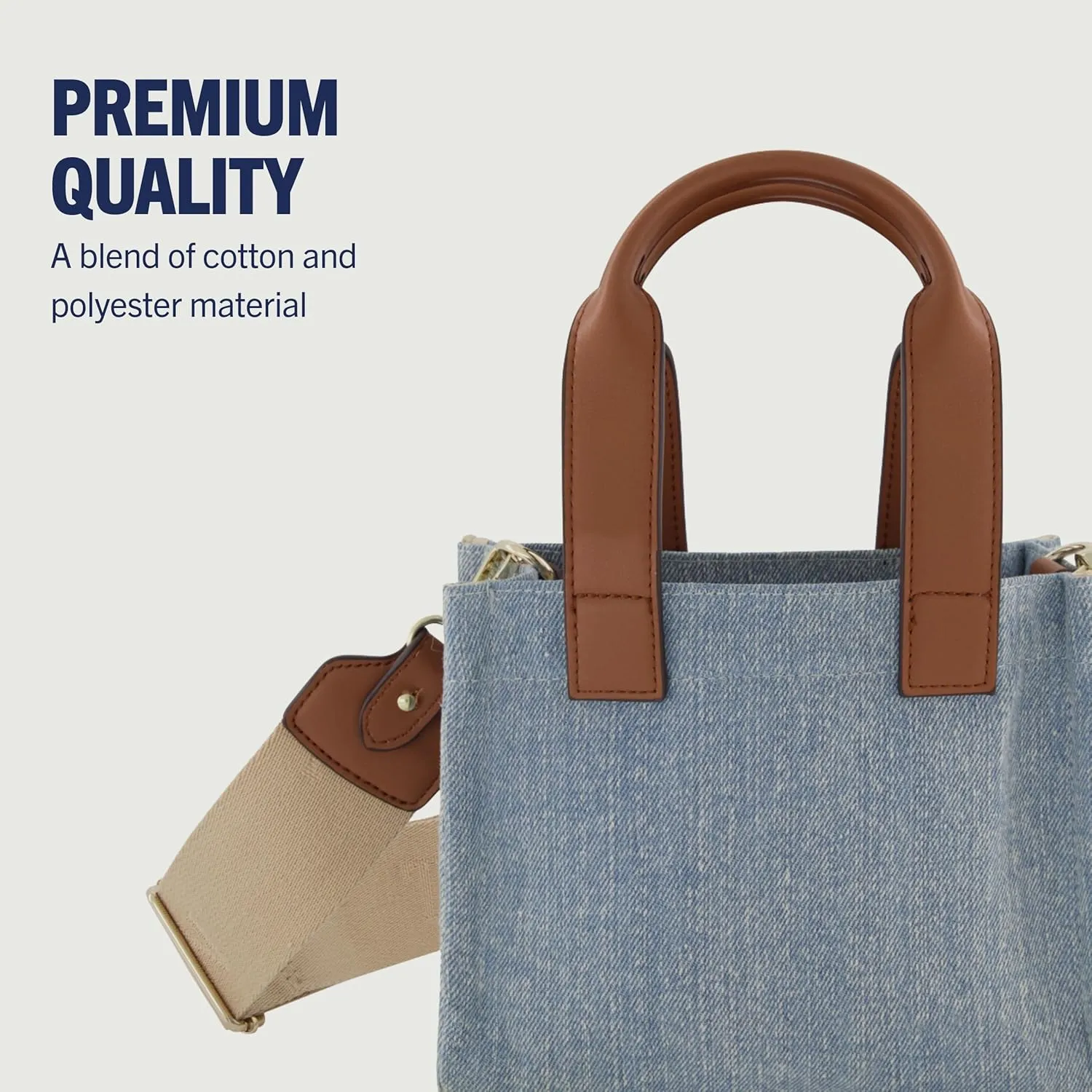 True Religion Tote Bag, Women's Mini Travel Shoulder Bag with Adjustable Strap