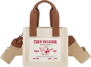 True Religion Tote Bag, Women's Mini Travel Shoulder Bag with Adjustable Strap