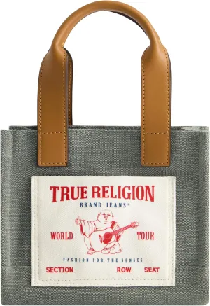 True Religion Tote Bag, Women's Mini Travel Shoulder Bag with Adjustable Strap