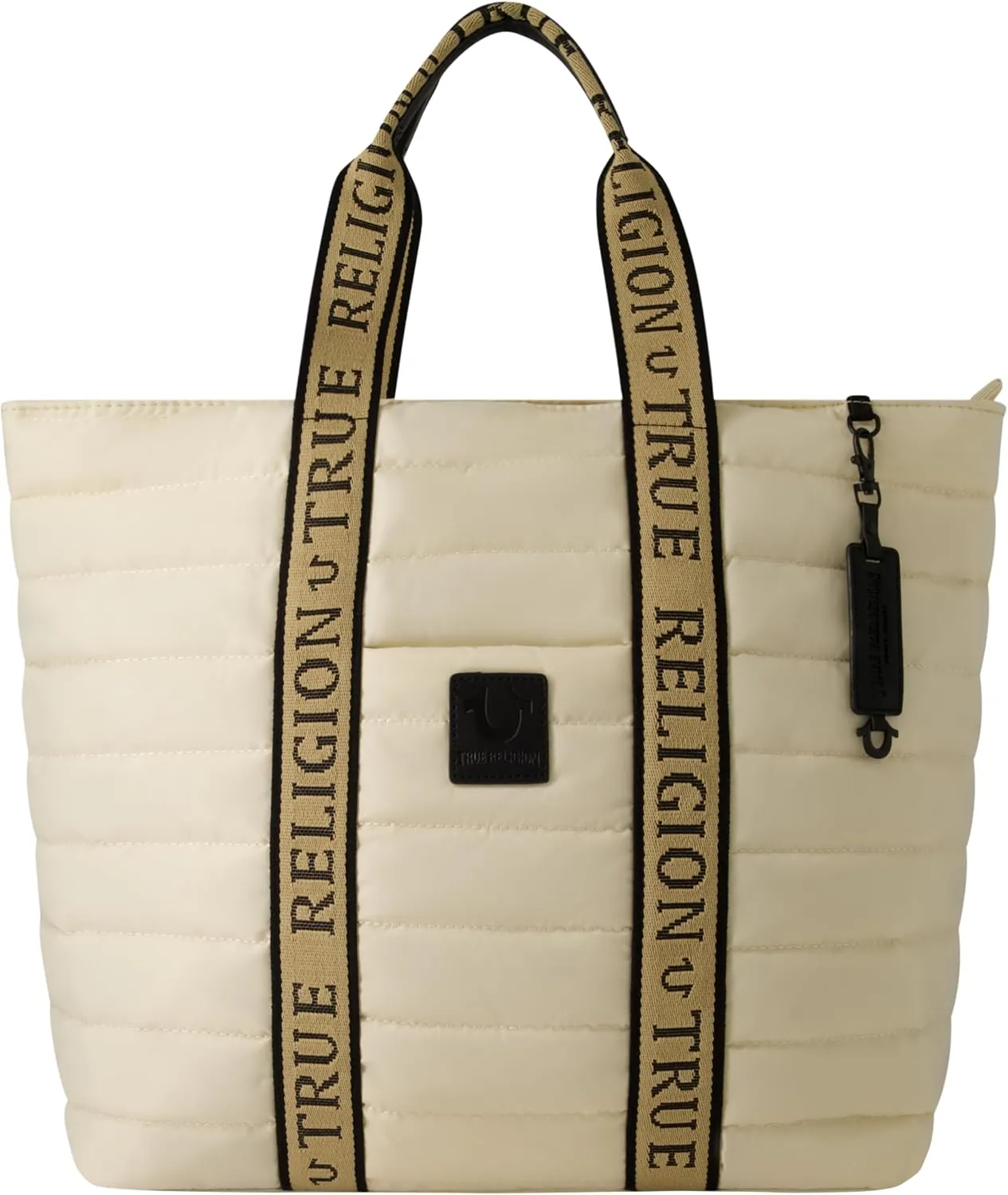 True Religion Women's Tote Bag, Quilted Nylon Travel Purse Handbag