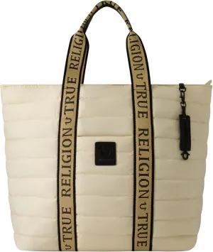 True Religion Women's Tote Bag, Quilted Nylon Travel Purse Handbag