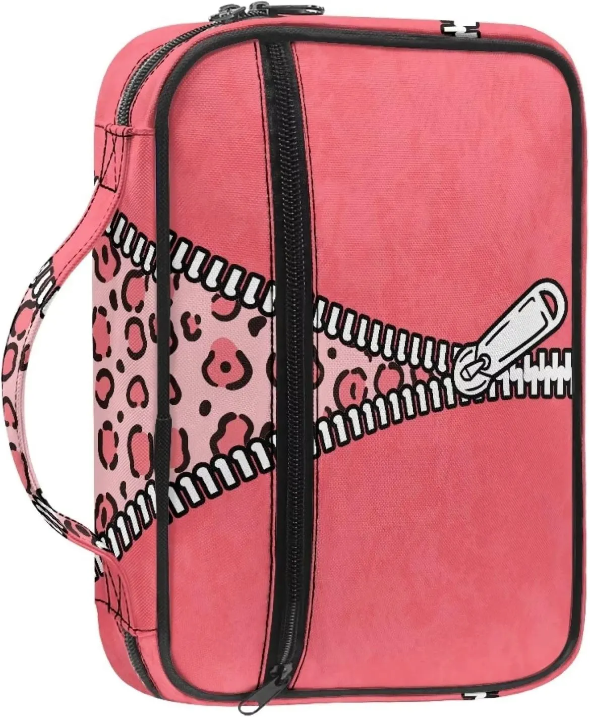 Uasibuni Colorful Bible Cover Case with Zip Pockets Pray Church Bag Bible Study Tote Book Cover Ipad Purse for Kids Girls Boys Christian School Cosmetic Bag Briefcase Carry Book Case Handbag