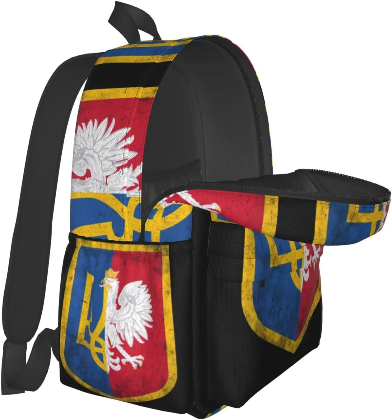 Ukraine Poland Flag Polish Ukrainian Coat Of Arms Laptop Backpack Work Travel Backpacks Business Rucksack Casual Outdoor Daypack with Adjustable Strap Bags for Sports Office Gym Hiking