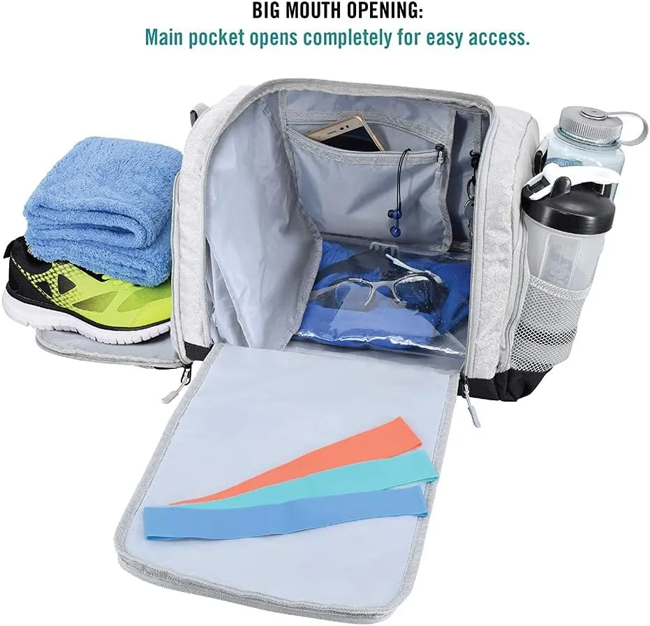 Ultimate Gym Bag 2.0: The Durable Crowdsource Designed Duffel Bag with 10 Optimal Compartments Including Water Resistant Pouch