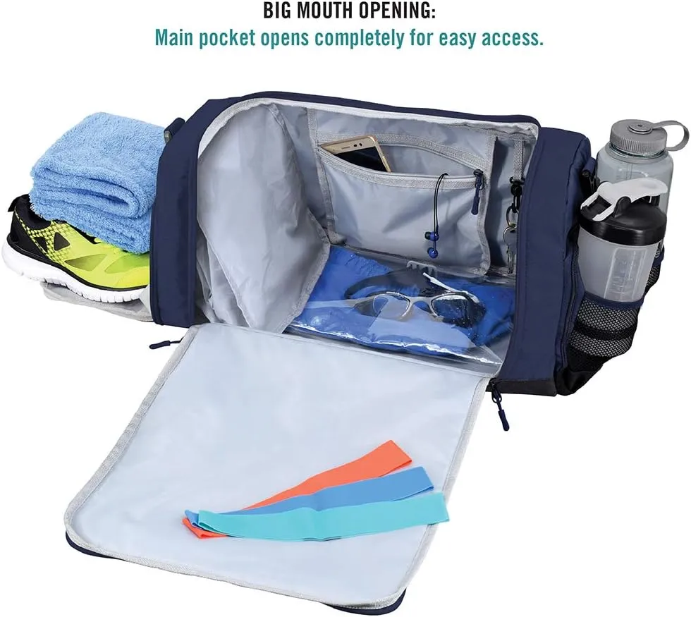 Ultimate Gym Bag 2.0: The Durable Crowdsource Designed Duffel Bag with 10 Optimal Compartments Including Water Resistant Pouch