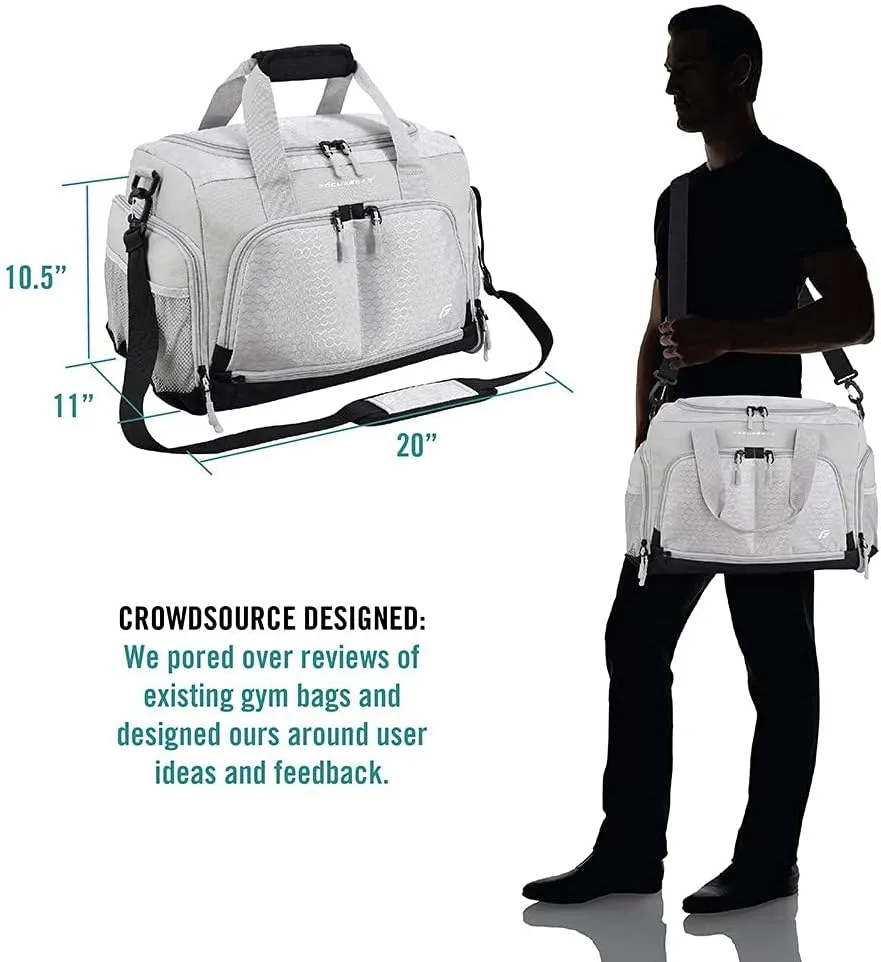 Ultimate Gym Bag 2.0: The Durable Crowdsource Designed Duffel Bag with 10 Optimal Compartments Including Water Resistant Pouch