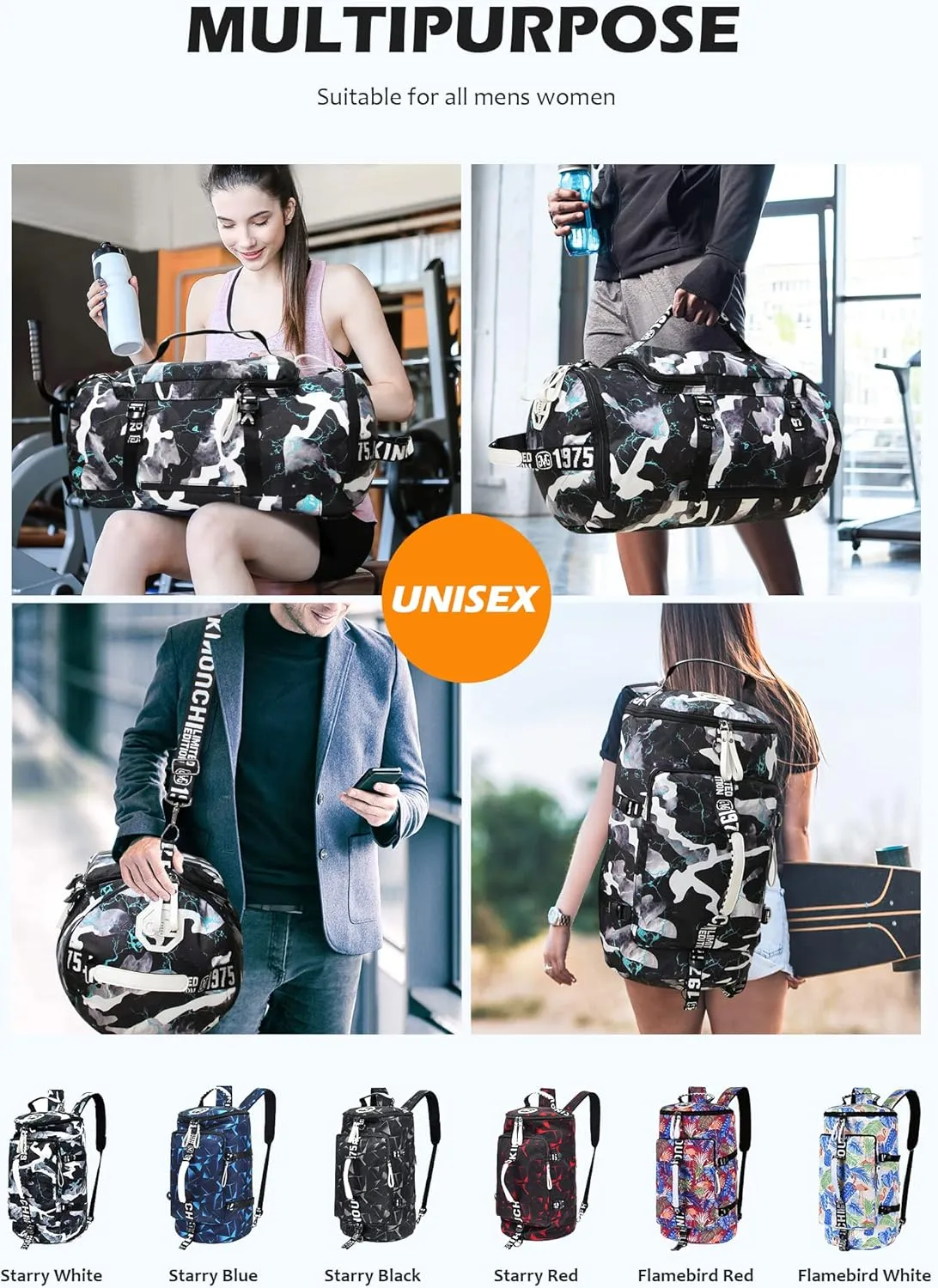 Unisex Adult Sports Duffel Bags