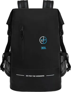 UPWELL 30L Waterproof Dry Bag Boating Backpack for Travel Hiking Camping Kayaking Hiking Swimming Floating Submersible Dry Bag Black