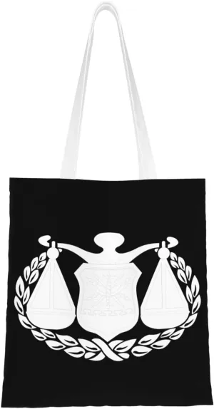 Usaf Judge Advocate Badge Tote Bag for Women Canvas Shopping Bags Reusable Large Capacity Casual Shoulder Handbags Grocery Bags DIY Gift Bags
