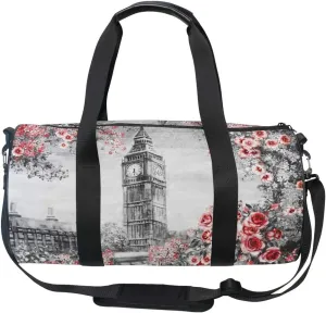 Use4 Oil Painting London Flower Travel Duffel Bag Sport Gym Luggage Bag for Men Women