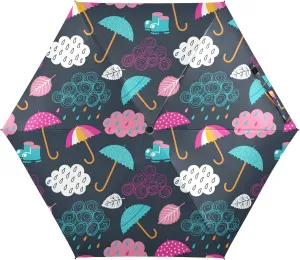 UV Sun Umbrella Compact Folding Travel Umbrella for 99% UV Protection Windproof Rainproof Small Light Fashion Parasol for Men and Women Gift Flower