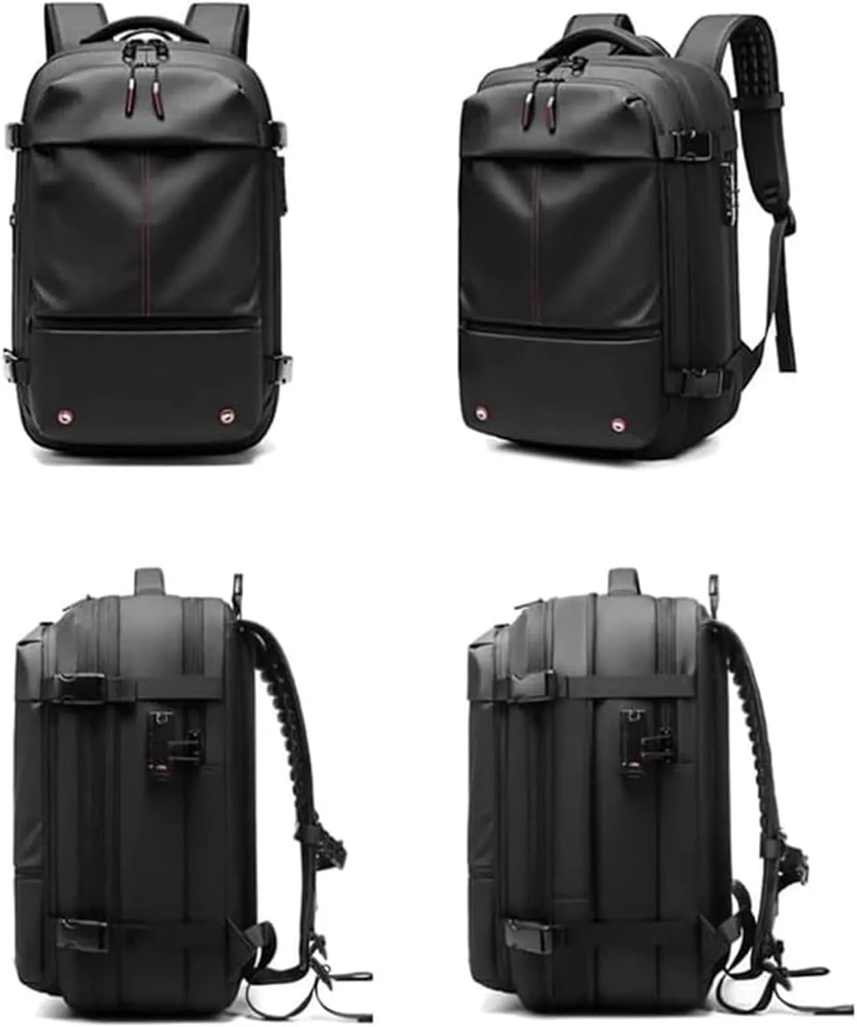Vacpack Backpack, vacuum backpack, 60L Vacuum Compress Pack Expandable Backpack, Waterproof And Anti-Theft Travel(Black,With vacuum pump)