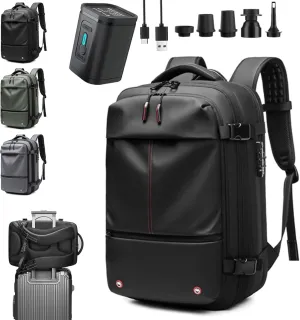 Vacpack Backpack, vacuum backpack, 60L Vacuum Compress Pack Expandable Backpack, Waterproof And Anti-Theft Travel(Black,With vacuum pump)