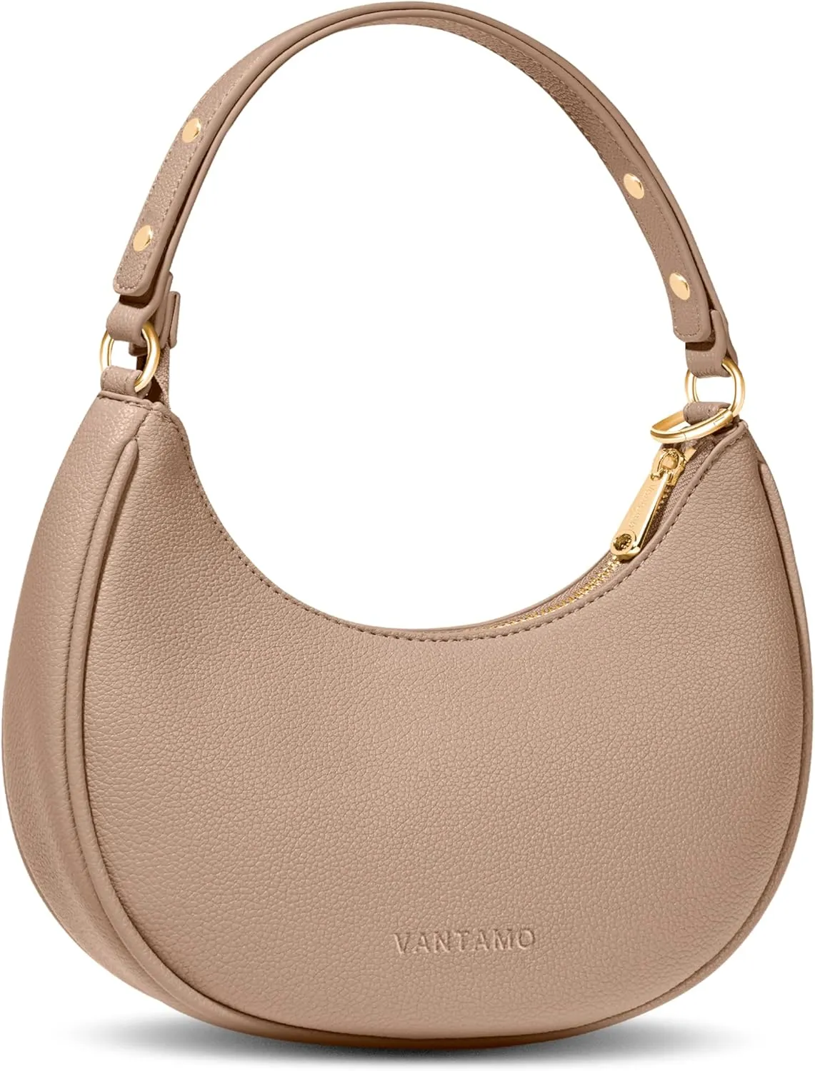 Vantamo Crescent Bags For Women with RFID Protection, Half Moon Clutch Purses for Women with Anti-Theft Clip for Extra Safety