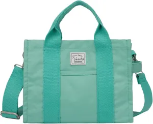 VASCHY Canvas Tote bag, Casual Reusable Work Totes for Women Teachers with Zippers Pockets Crossbody Shoulder Bag Purse