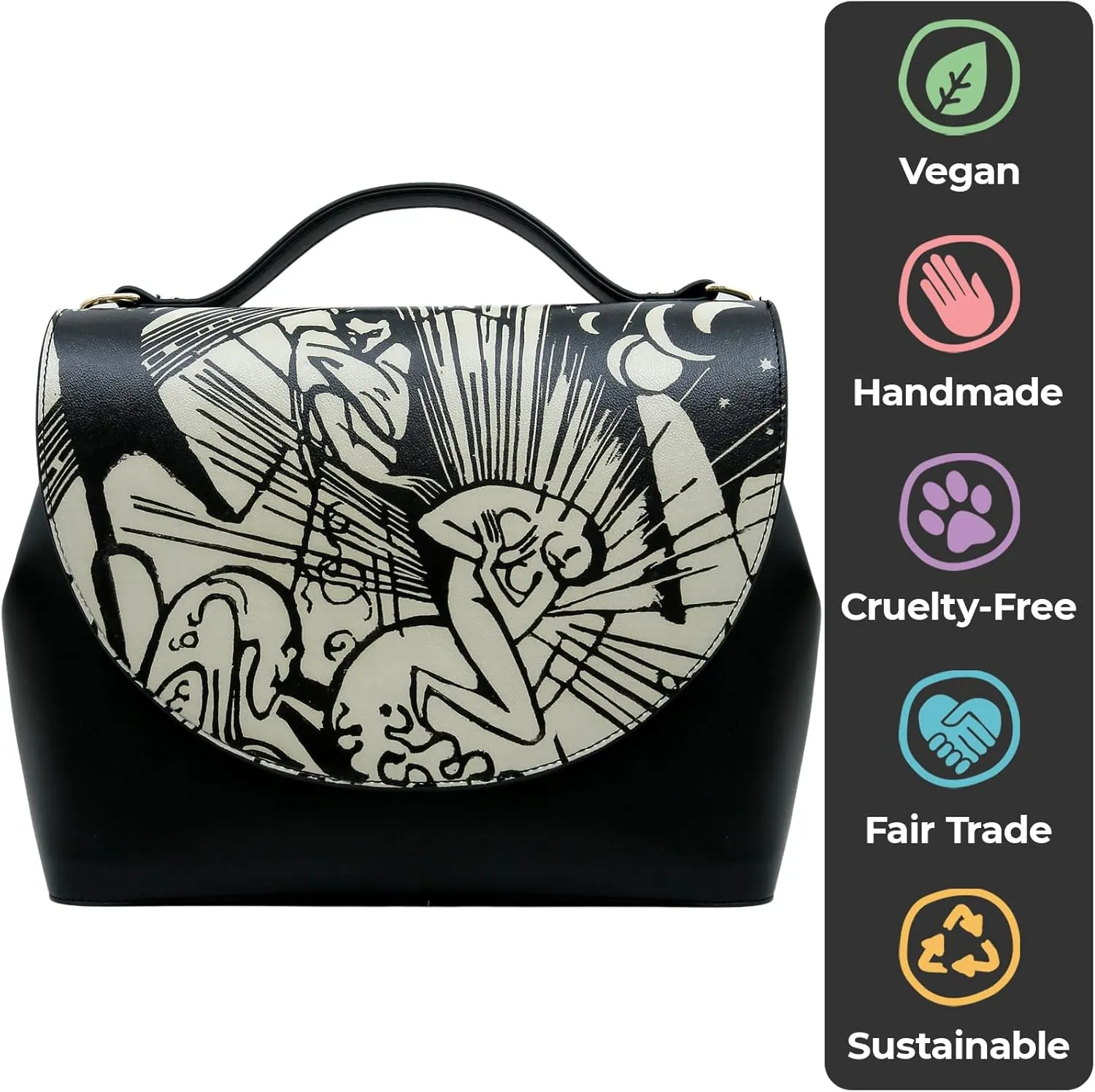Vegan Leather Handbags for Women - Unique Design and Handmade Top-Handle Handbags