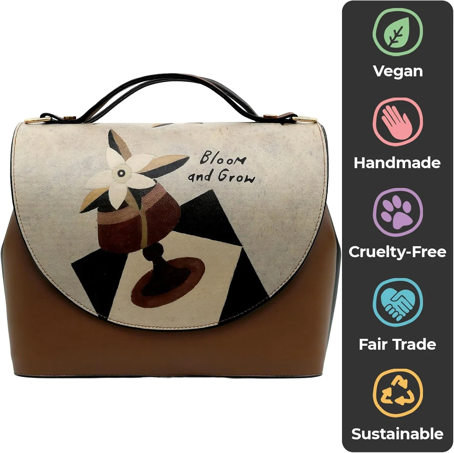 Vegan Leather Handbags for Women - Unique Design and Handmade Top-Handle Handbags