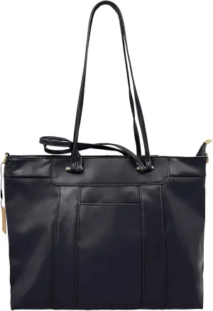 Vegan Leather Laptop Tote for Women, Work Bag with Padded Laptop Sleeve & Top Handles