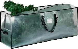 VENO Clear Christmas Tree Storage Bag - Fits 7.5 Ft Artificial Trees, Heavy Duty Large Bags with Zipper, Durable Handles, and Labeling Card Slot, Christmas Decorations Ornament Storage